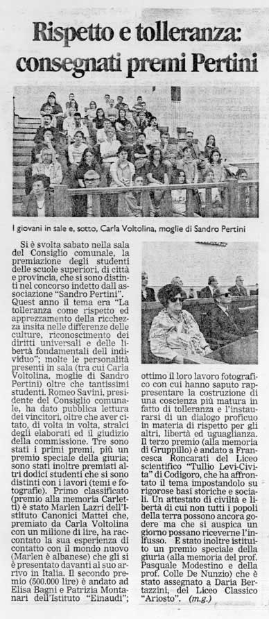 Il Premio Pertini 2000